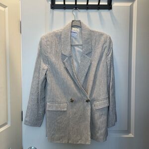 Old Navy Women's Pinstripe Blazer - Black and White